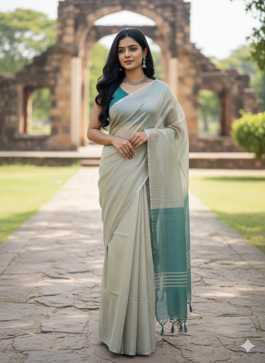 Metallic shade shimmer - Tissue Saree - ATB ✨️ - All things Beautiful ✨️