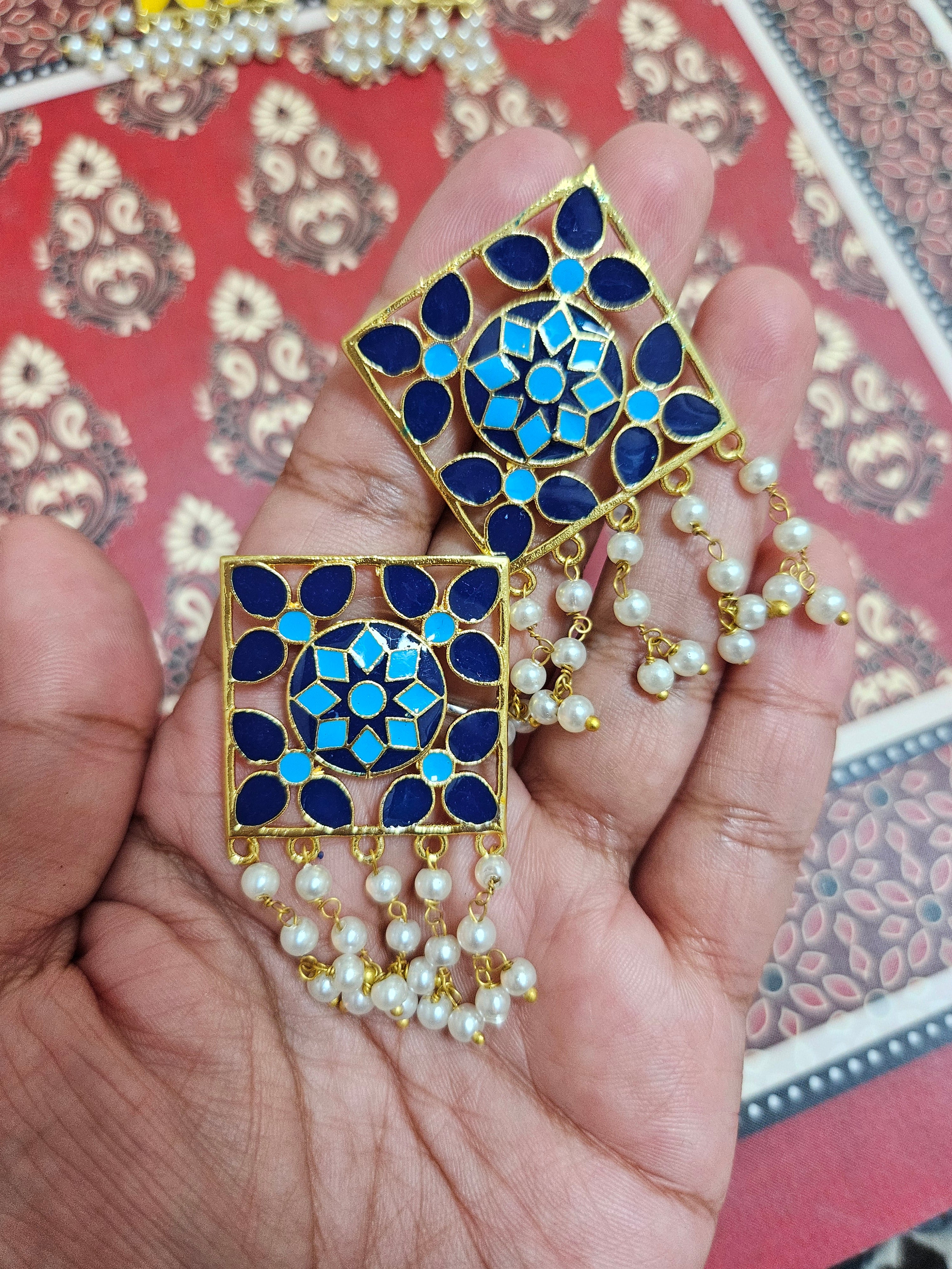 Meenakari Jaipur earrings - Fashion Jewellery- ATB ✨️ - All things Beautiful ✨️