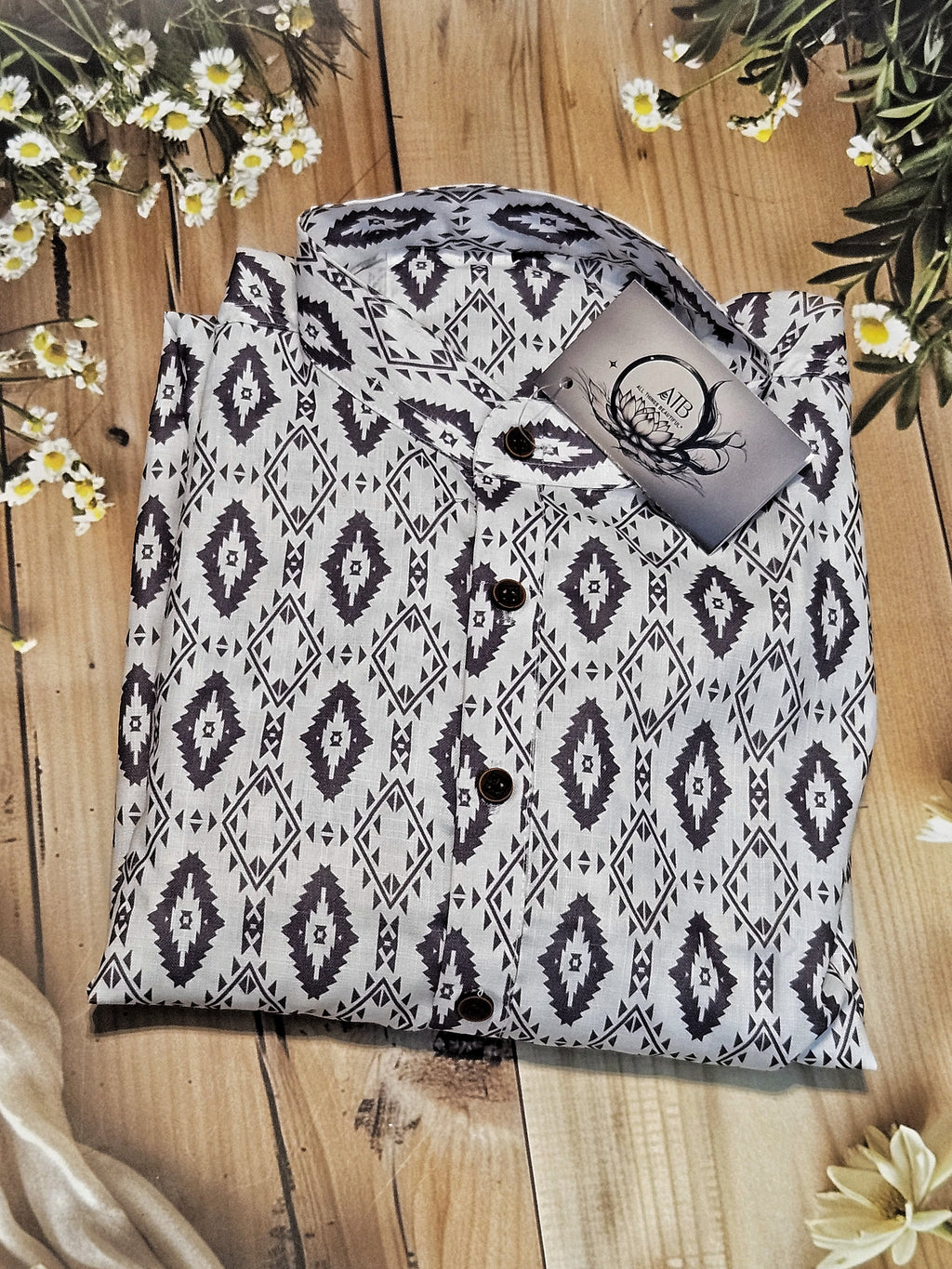 Men's Jaipur Print Short Kurta - Full Sleeves - Stylish Attire from ATB - All things Beautiful ✨️