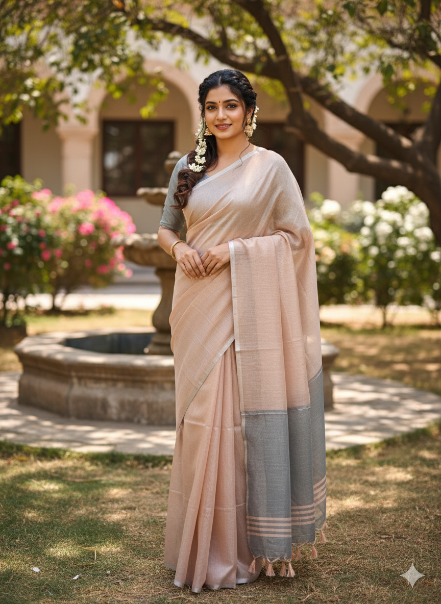 Metallic shade shimmer - Tissue Saree - ATB ✨️ - All things Beautiful ✨️