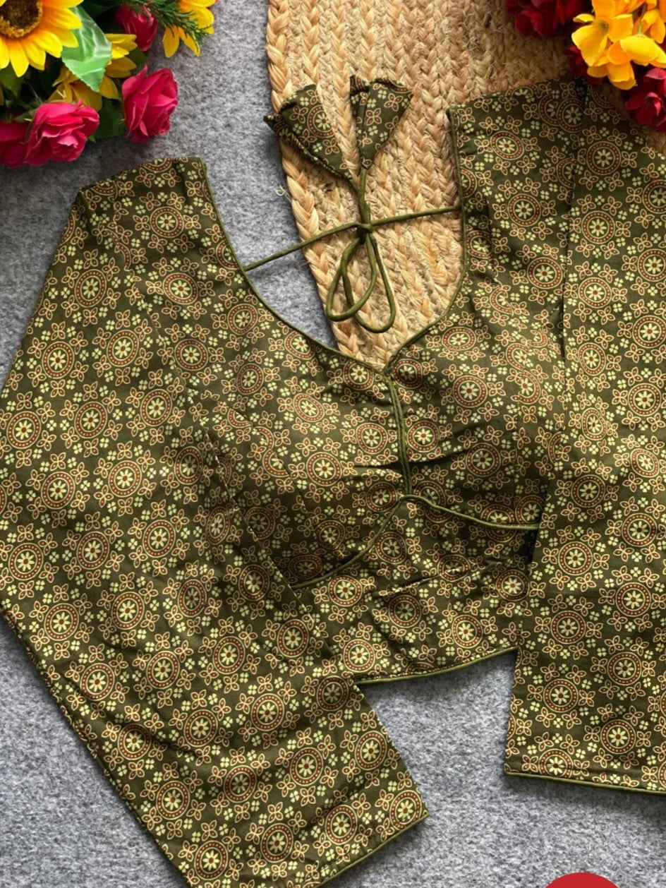 Ajrakh Print Readymade Blouse for Stylish Festive Wear - All things Beautiful ✨️