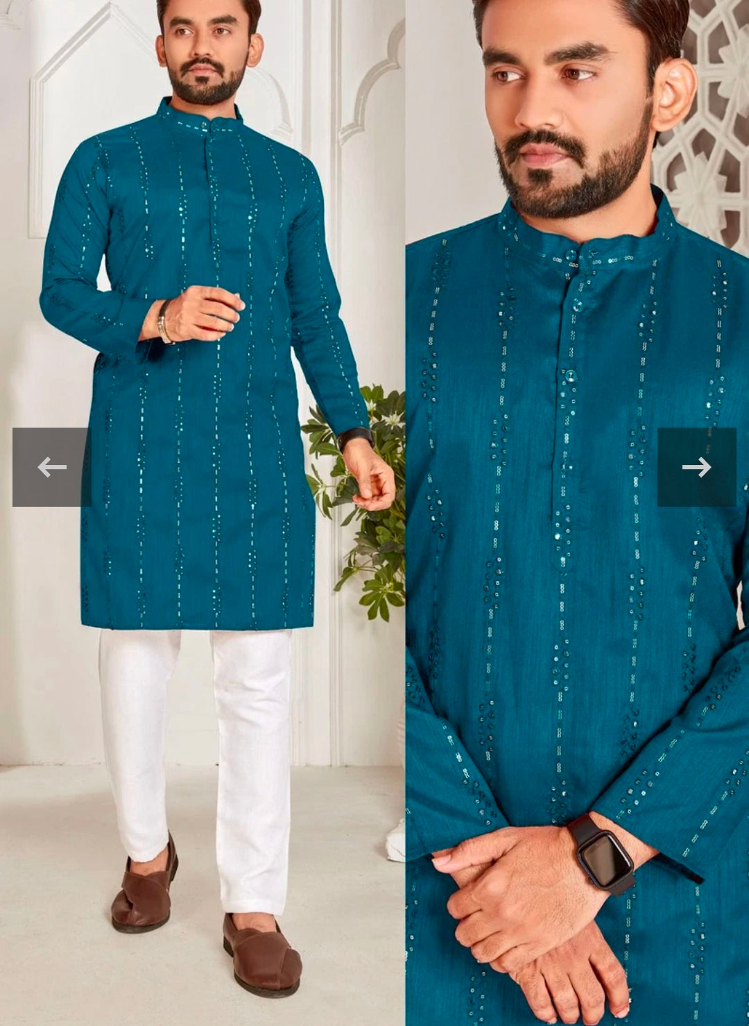 Men's Full sleeve Long Kurta - Silk - ATB - All things Beautiful ✨️