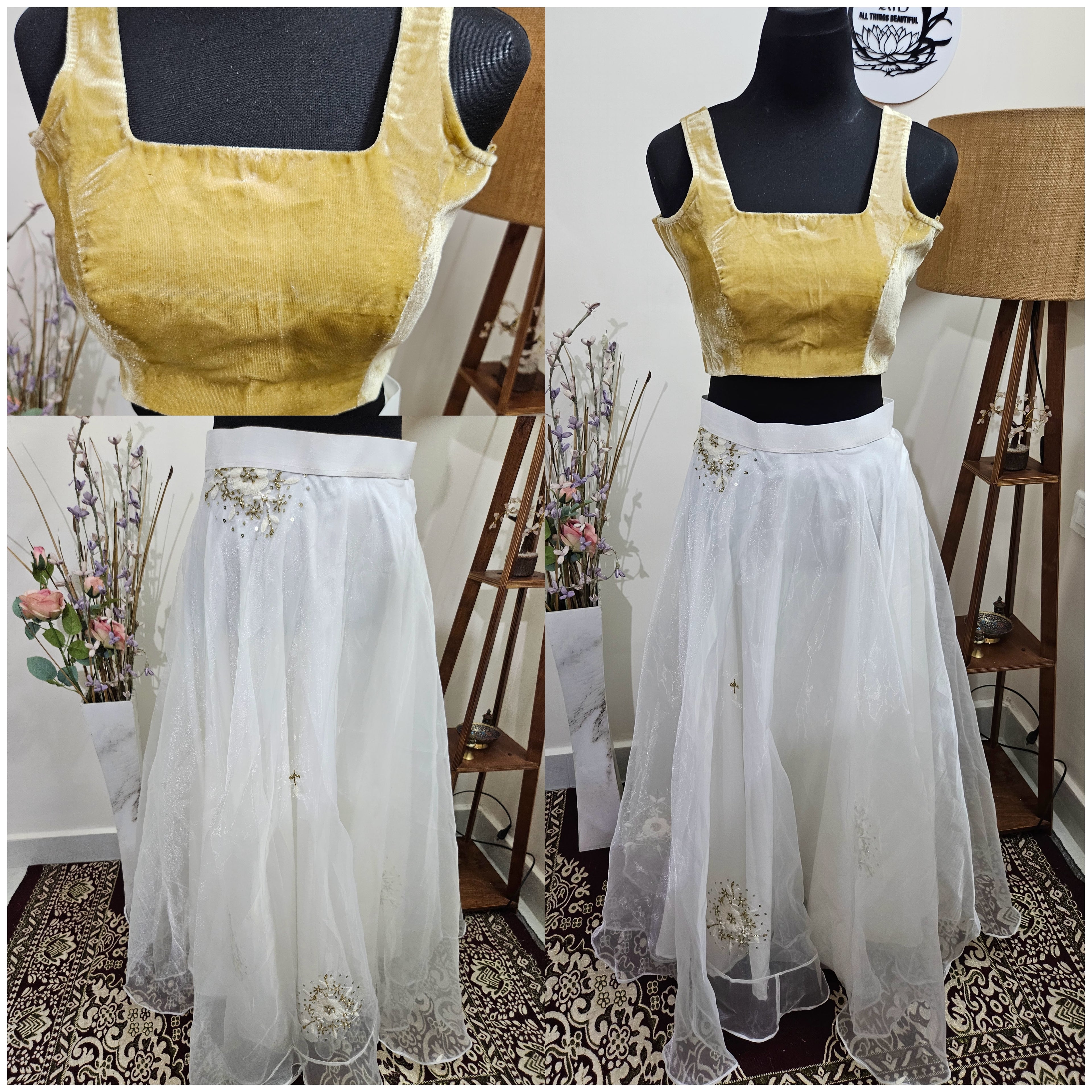 Designer wear Aari work- Blouse and Skirt Combo - ATB ✨️ - All things Beautiful ✨️