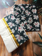 Men's Onam Combo - Shirt + Mundu/ dhoti - Hibiscus - ATB - All things Beautiful ✨️