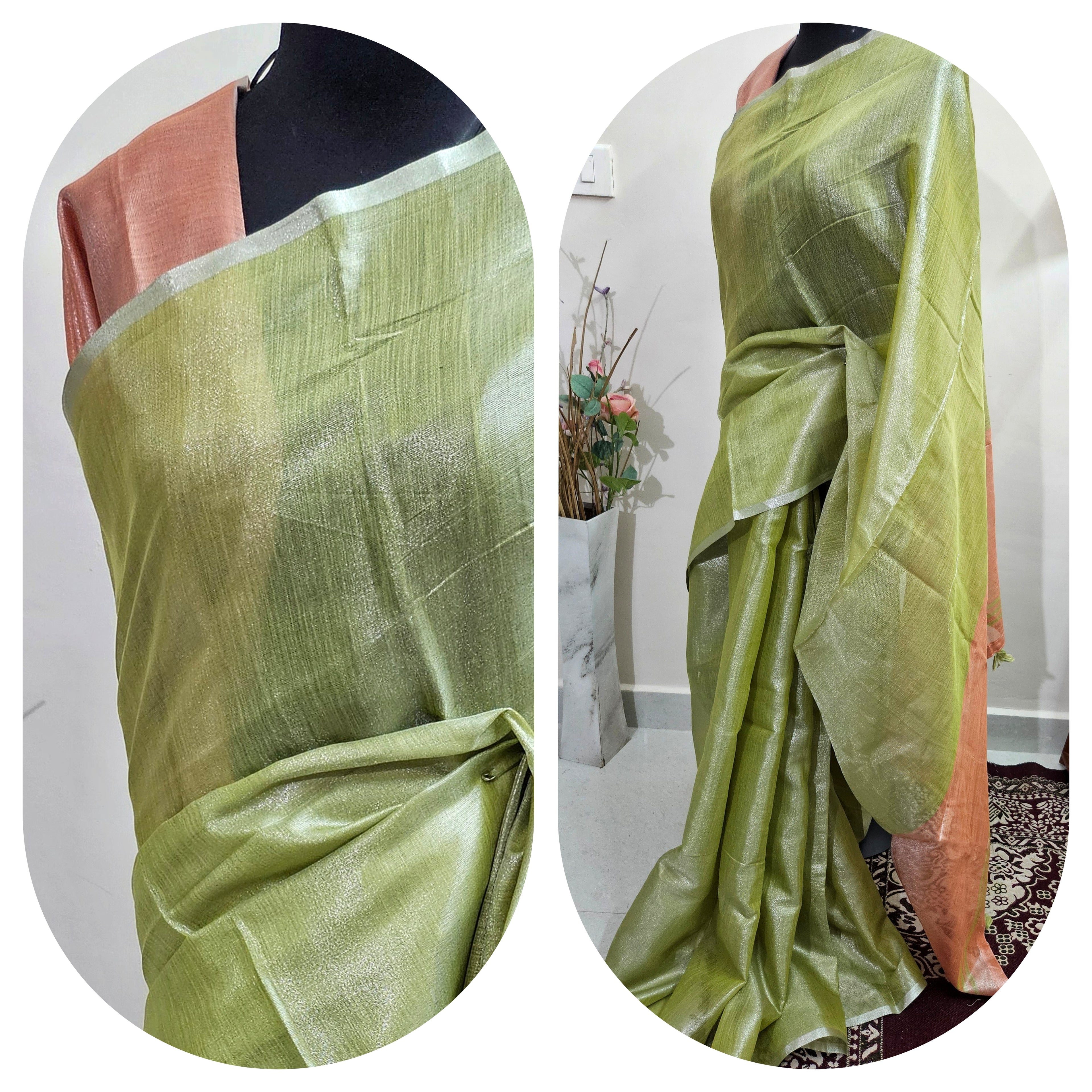 Metallic shade shimmer - Tissue Saree - ATB ✨️ - All things Beautiful ✨️