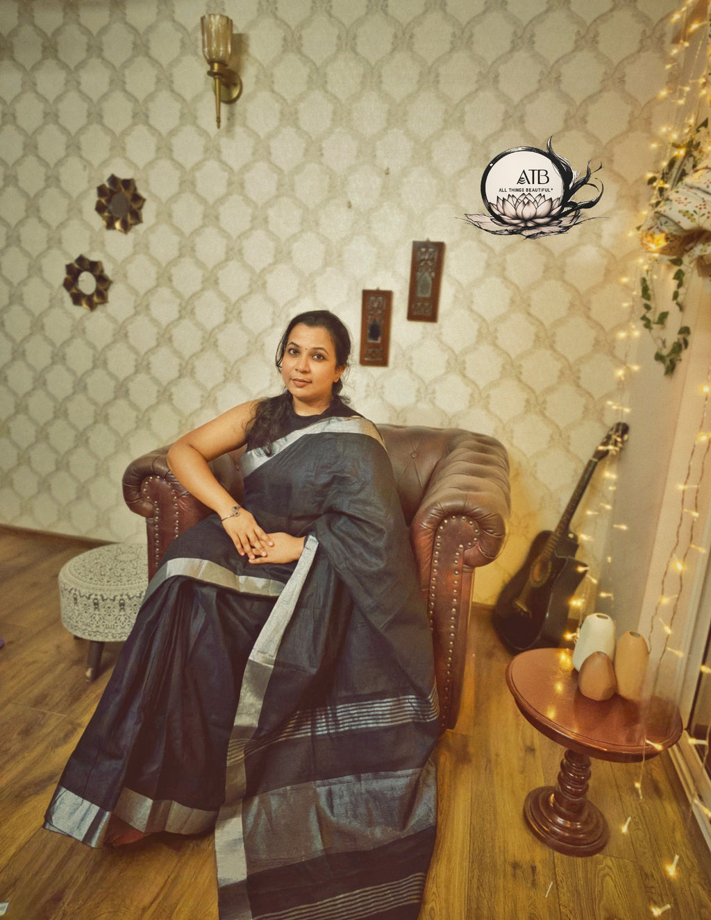 Premium Linen Sarees with Silver Zari - All things Beautiful ✨️