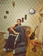 Premium Linen Sarees with Silver Zari - All things Beautiful ✨️