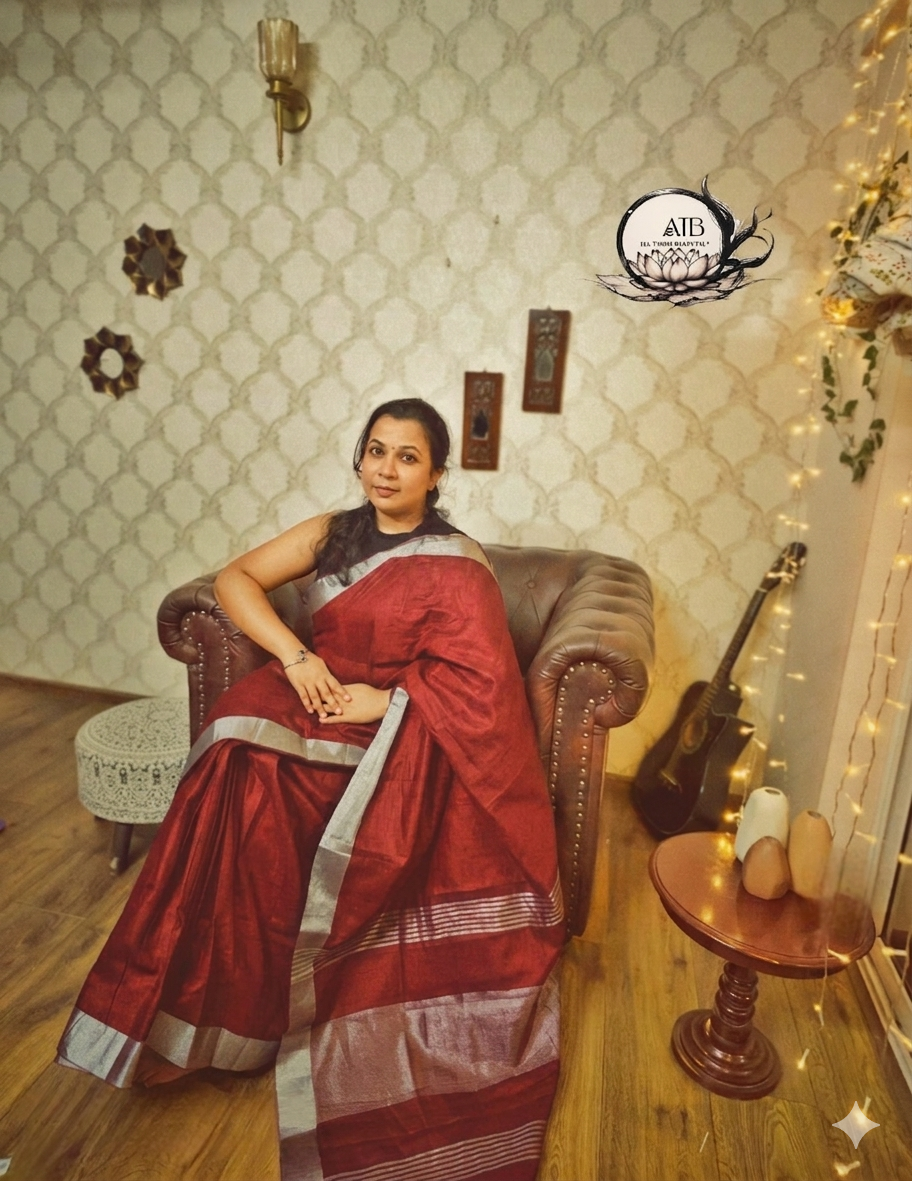 Premium Linen Sarees with Silver Zari - All things Beautiful ✨️