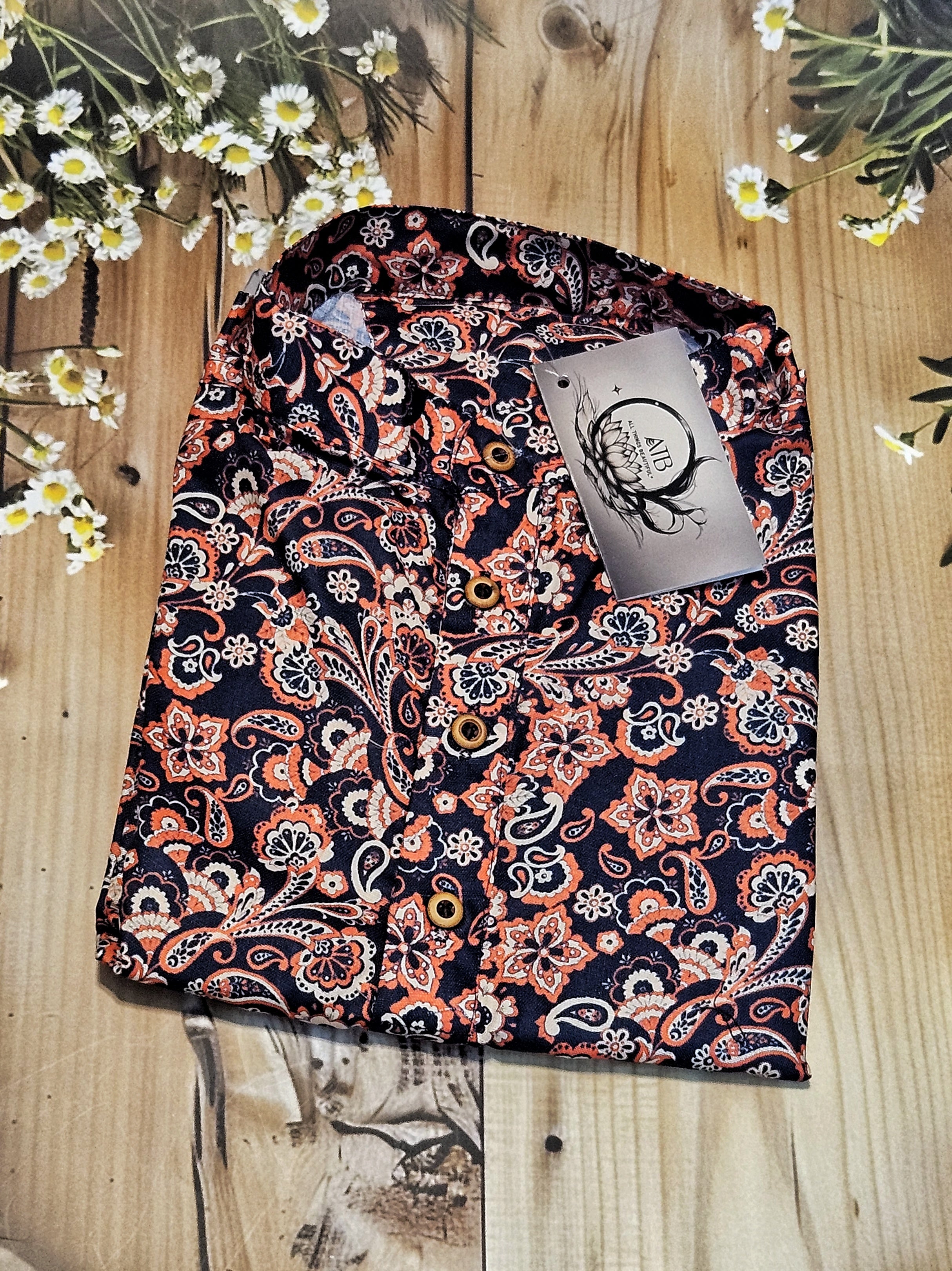 Men's Short kurta - Jaipur Print - Full sleeves - ATB - All things Beautiful ✨️