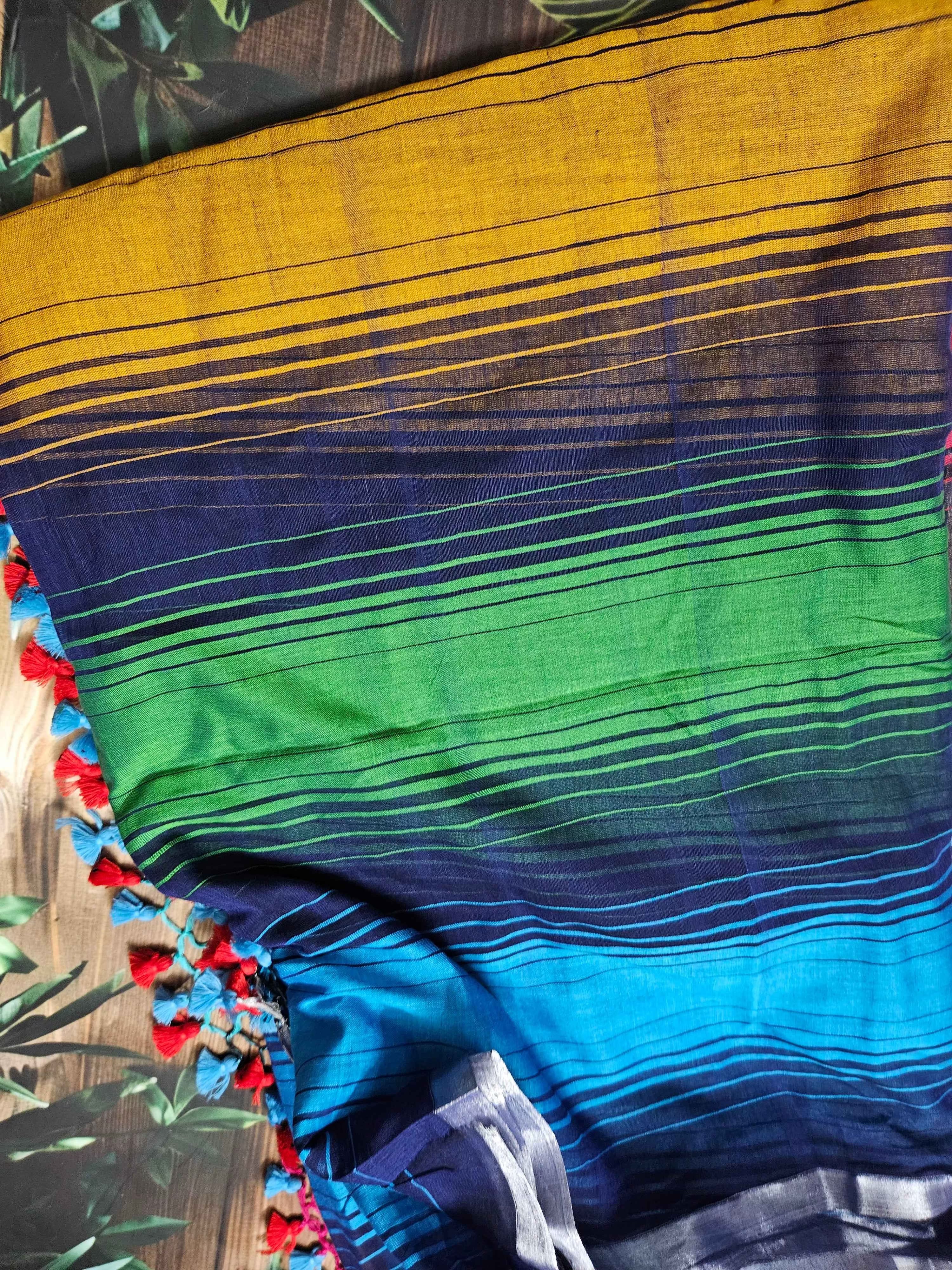 Mul Cotton Multicolour Striped Saree ATB ✨️ - Elegant and Stylish - All things Beautiful ✨️