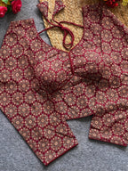 Ajrakh Print Readymade Blouse for Stylish Festive Wear - All things Beautiful ✨️