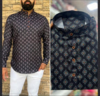 Men's Jaipur Print Short Kurta - Full Sleeves - Stylish Attire from ATB - All things Beautiful ✨️