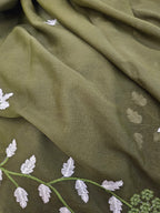 Georgette Leaves embroidery - Saree - ATB - All things Beautiful ✨️