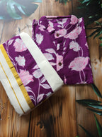 Men's Floral Shirt and Mundu Combo - Stylish Traditional Attire - All things Beautiful ✨️