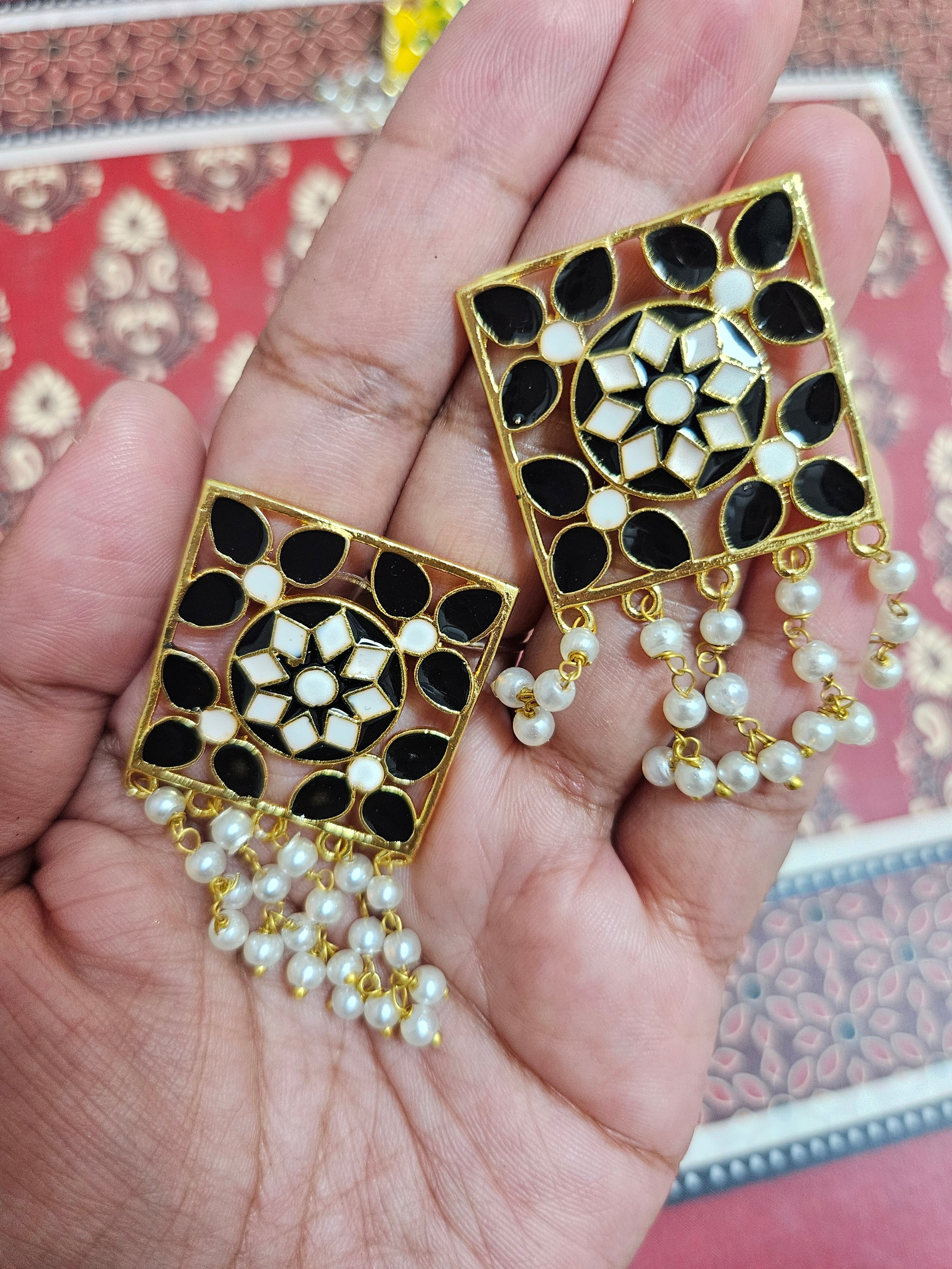 Meenakari Jaipur earrings - Fashion Jewellery- ATB ✨️ - All things Beautiful ✨️