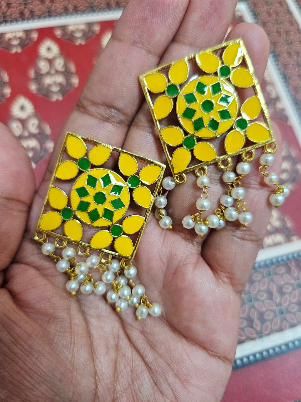 Meenakari Jaipur earrings - Fashion Jewellery- ATB ✨️ - All things Beautiful ✨️