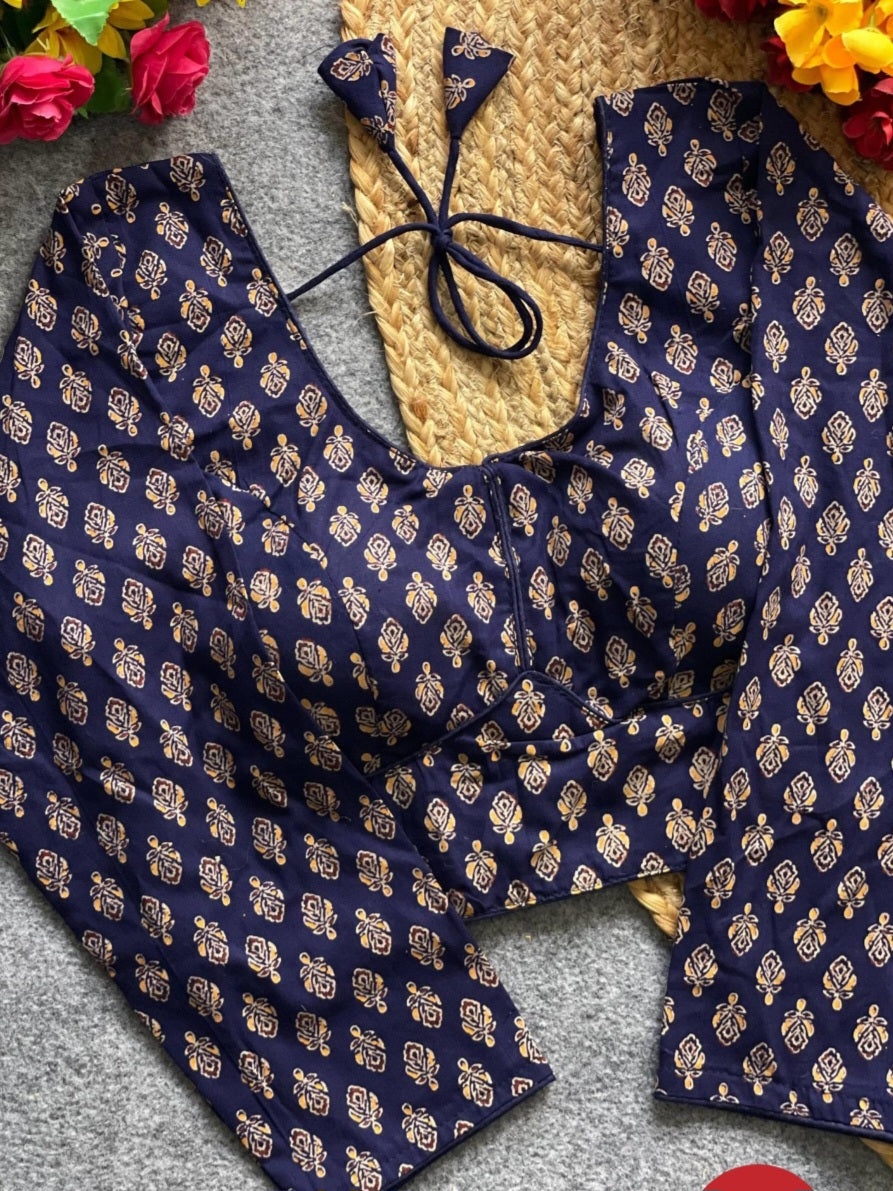 Ajrakh Print Readymade Blouse for Stylish Festive Wear - All things Beautiful ✨️