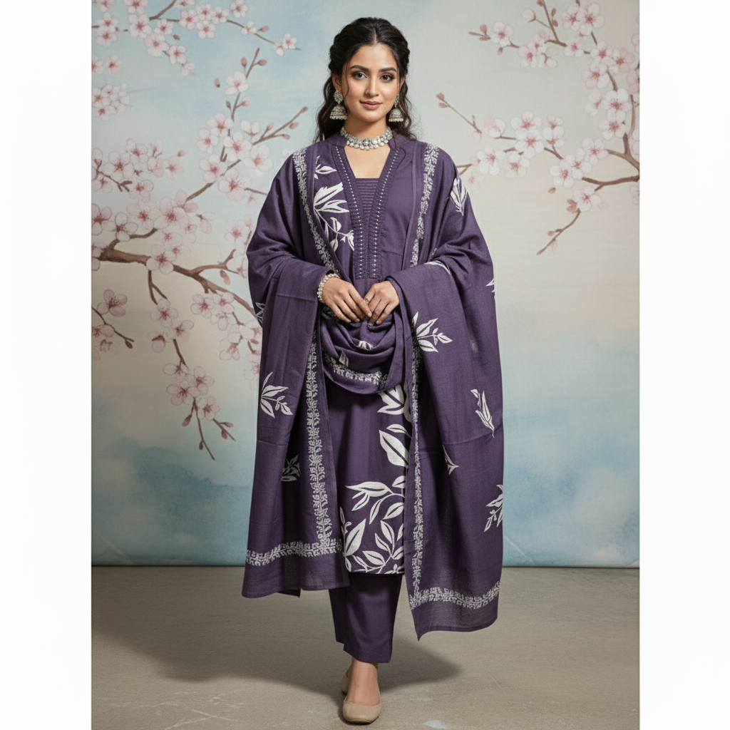 Violet Kurta Set with dupatta - ATB - All things Beautiful ✨️