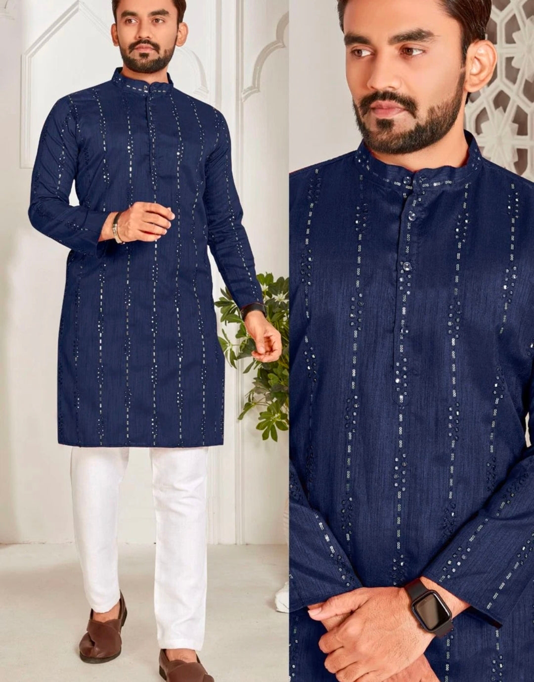 Men's Full sleeve Long Kurta - Silk - ATB - All things Beautiful ✨️