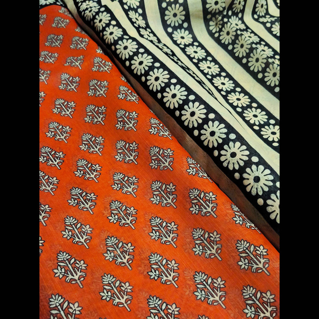 Jaipur Print Linen Sarees - Elegant and Stylish ATB Collection