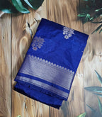 Royal Blue Chiniya Silk Saree for Elegant Traditional Wear - ATB