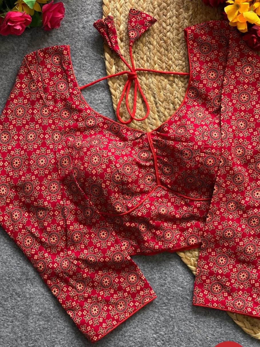 Readymade blouse - Ajrakh print - All things Beautiful ✨️