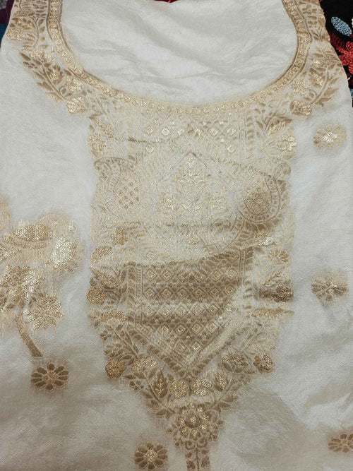 Banarasi Unstitched Dual Shade Material - Exquisite Weaving Design ✨️ - All things Beautiful ✨️