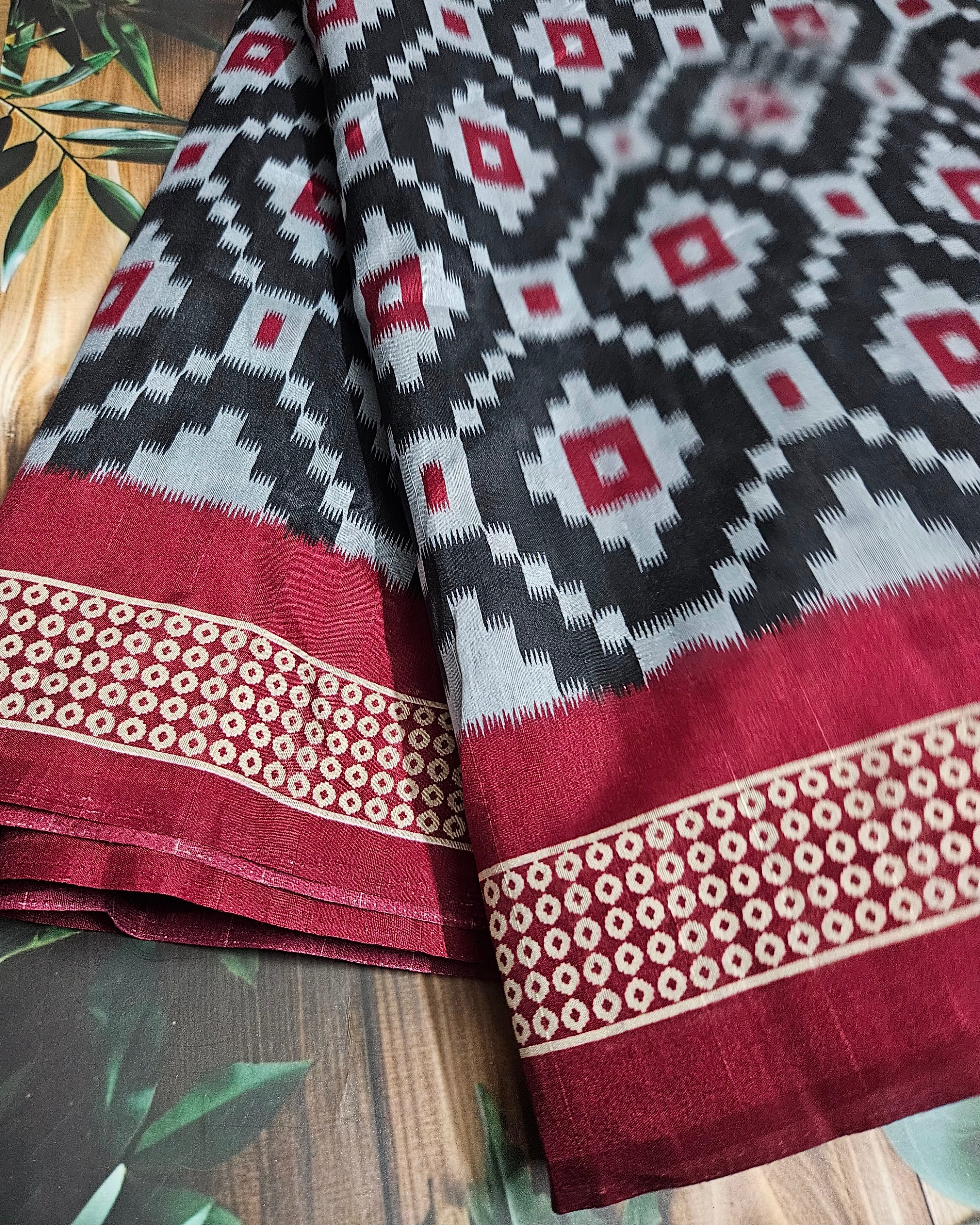 Bhagalpuri Tussar Silk Sarees - Ikkat print - ATB ✨️ - All things Beautiful ✨️