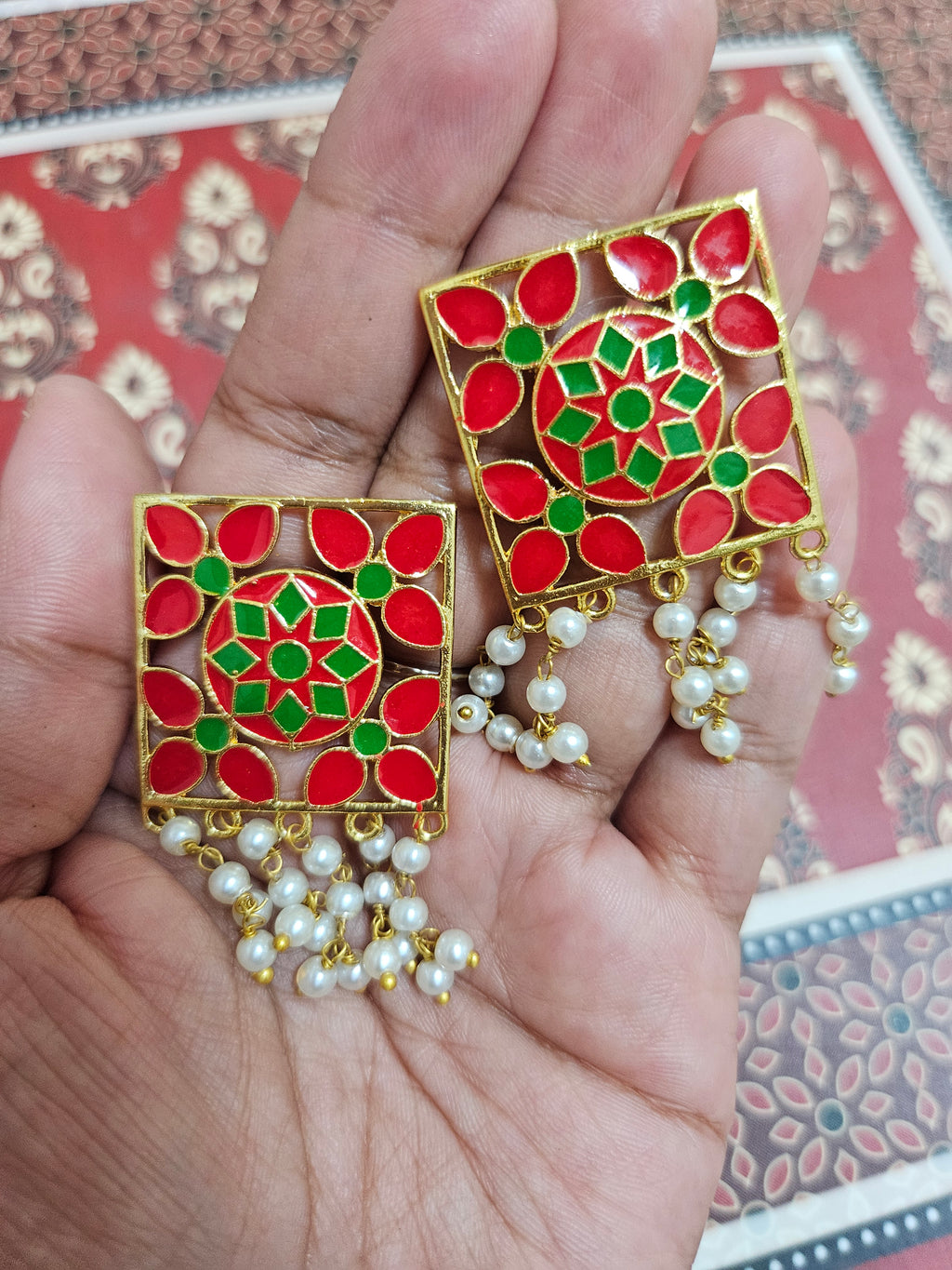 Meenakari Jaipur earrings - Fashion Jewellery- ATB ✨️ - All things Beautiful ✨️