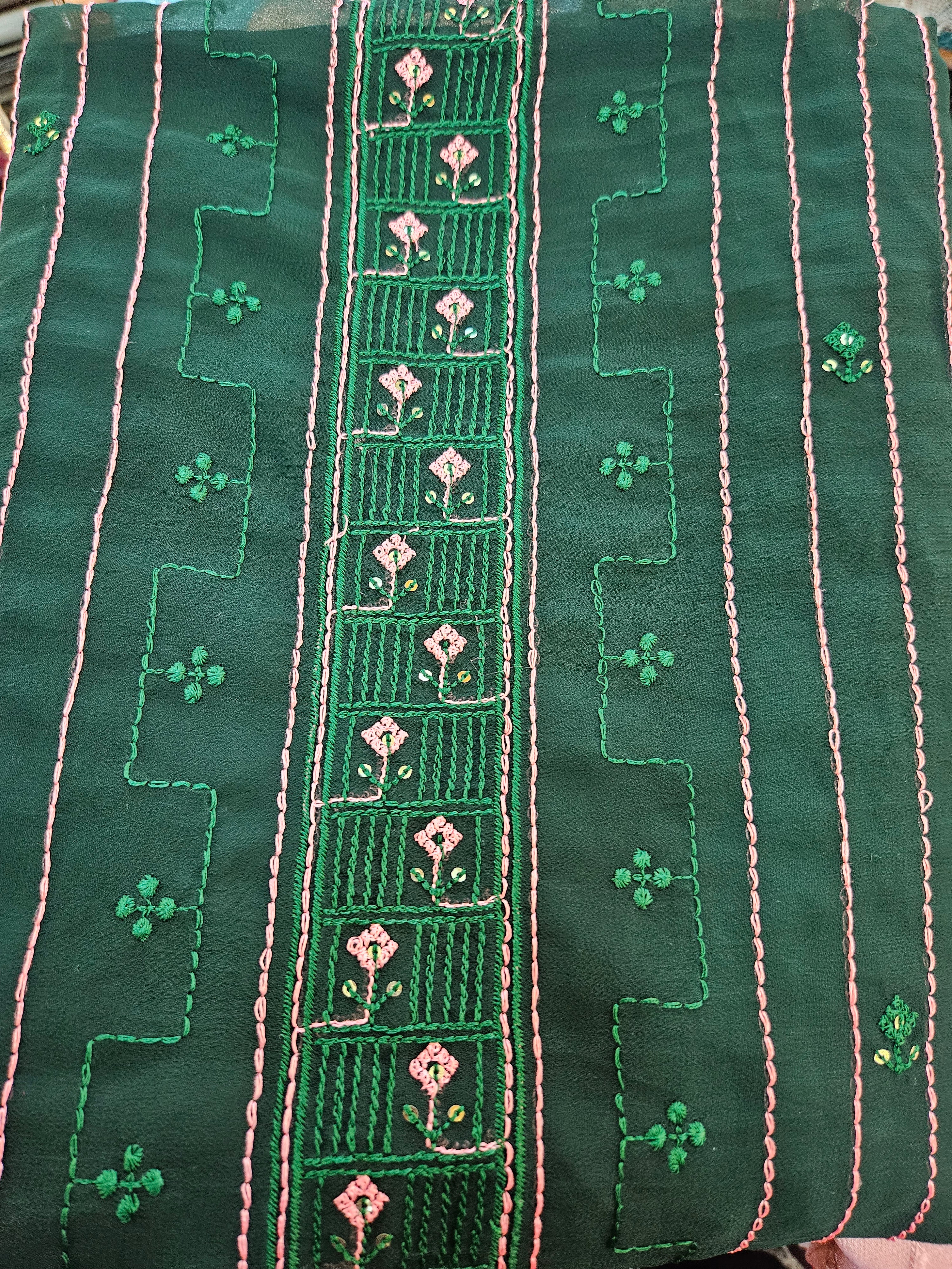 Georgette Embroidered Unstitched material - All things Beautiful ✨️